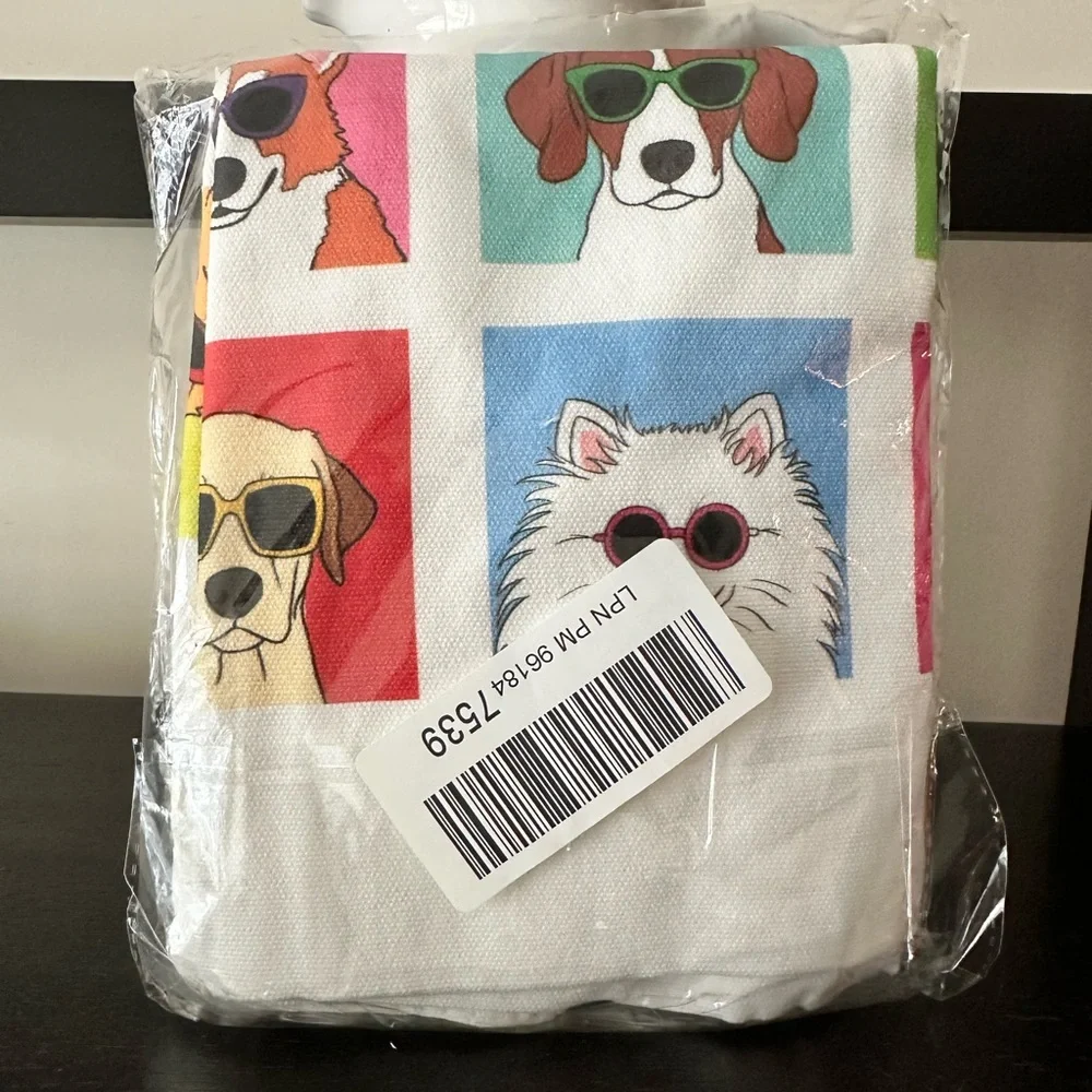 Colorful Dog Print Tote Bag - Picture 3 of 3